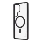 Juodas dėklas Samsung Galaxy S25 Ultra OBALME MagNetix Outline su magnetiniu žiedu ant nugarėlės