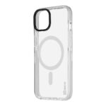 Baltas dėklas Apple iPhone 14 OBALME MagNetix Outline skaidrus su juodu kraštu aplink kamerą