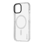 Baltas skaidrus Apple iPhone 15 dėklas OBALME MagNetix Outline su magnetiniu žiedu