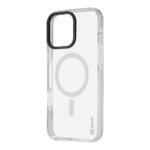Baltas dėklas Apple iPhone 16 Pro Max OBALME MagNetix Outline permatomas su juodu kraštu kameros angos