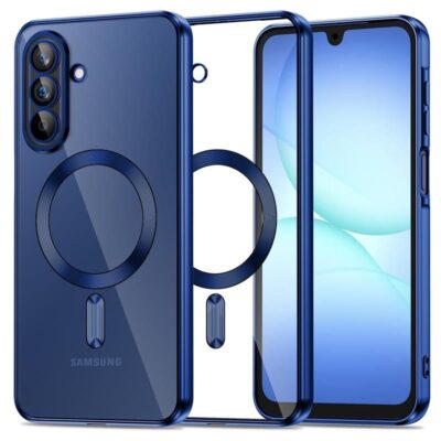 Mėlynas dėklas Samsung Galaxy A17 4G 5G Tech-Protect Magflex Magsafe su apsauga ir skaidriu rėmeliu
