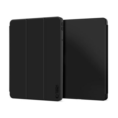 Juodas dėklas Lenovo Idea Tab 11.0 TB-336 Tech-Protect Smartcase su matiniu paviršiumi ir užsegimu