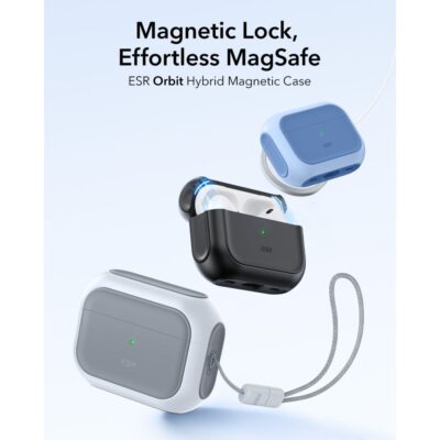 Baltas dėklas Apple Airpods Pro 3 Esr Orbit Halolock Magsafe su magnetiniu užraktu