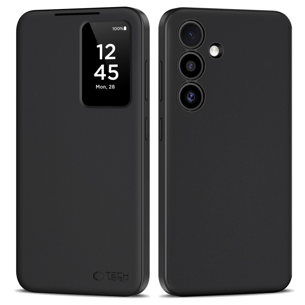 Juodas matinis atverčiamas dėklas Samsung Galaxy S25 FE Tech-Protect Smart Wallet Juodas matinis atverčiamas dėklas Samsung Galaxy S25 FE Tech-Protect Smart Wallet su mažo dydžio išoriniu langu