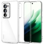 Skaidrus dėklas Xiaomi Redmi15 4G 5G Tech-Protect FlexAir aplink telefoną su stikline kamera ir žalia ekrano fonu