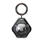 Juodas dėklas Apple Airtag su tvirtinimo žiedu TECH-PROTECT DEFENSE