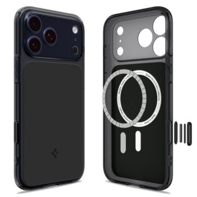 Juodas matinis dėklas telefonui Apple Iphone 17 Pro Spigen Ultra Hybrid T Mag su Magsafe žiedu