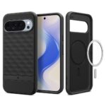 Juodas matinis dėklas Google Pixel 10 Pro XL su geometriniu raštu ir MagSafe magnetu