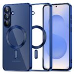 Mėlynas dėklas Samsung Galaxy S25 FE Tech-Protect Magflex Magsafe su skaidriu korpusu ir magnetiniu žiedu