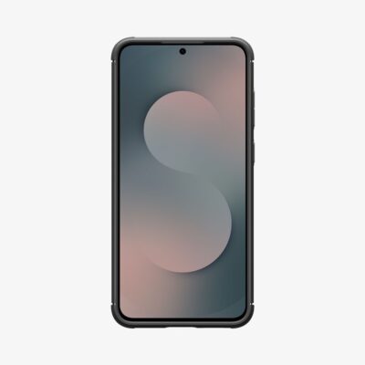 Juodas matinis deklas Samsung Galaxy S25 FE telefone matomas priekinis vaizdas