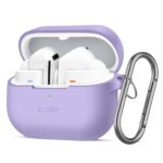 Levandu spalvos dekals Samsung Galaxy Buds 3 su metalo kabliu Tech-Protect Silicone Hook