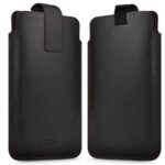 Juodas-raudonas universalus dėklas telefonui TECH-PROTECT SM65 universal su raudonomis siūlėmis