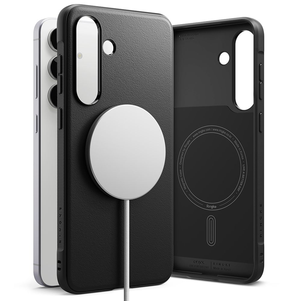 Juodas dėklas Samsung Galaxy S25 FE Ringke Onyx Magnetic Magsafe Juodas dėklas Samsung Galaxy S25 FE Ringke Onyx Magnetic Magsafe su magnetiniu įkrovikliu