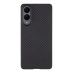 Juodas dėklas Tactical MagForce Aramid telefonui Samsung Galaxy S25 Edge su anglies pluošto rašto paviršiumi