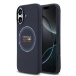 Tamsiai mėlynas dėklas Apple Iphone 17 su Red Bull silikono mėlynu žiedu ir Oracle Red Bull Racing logotipu