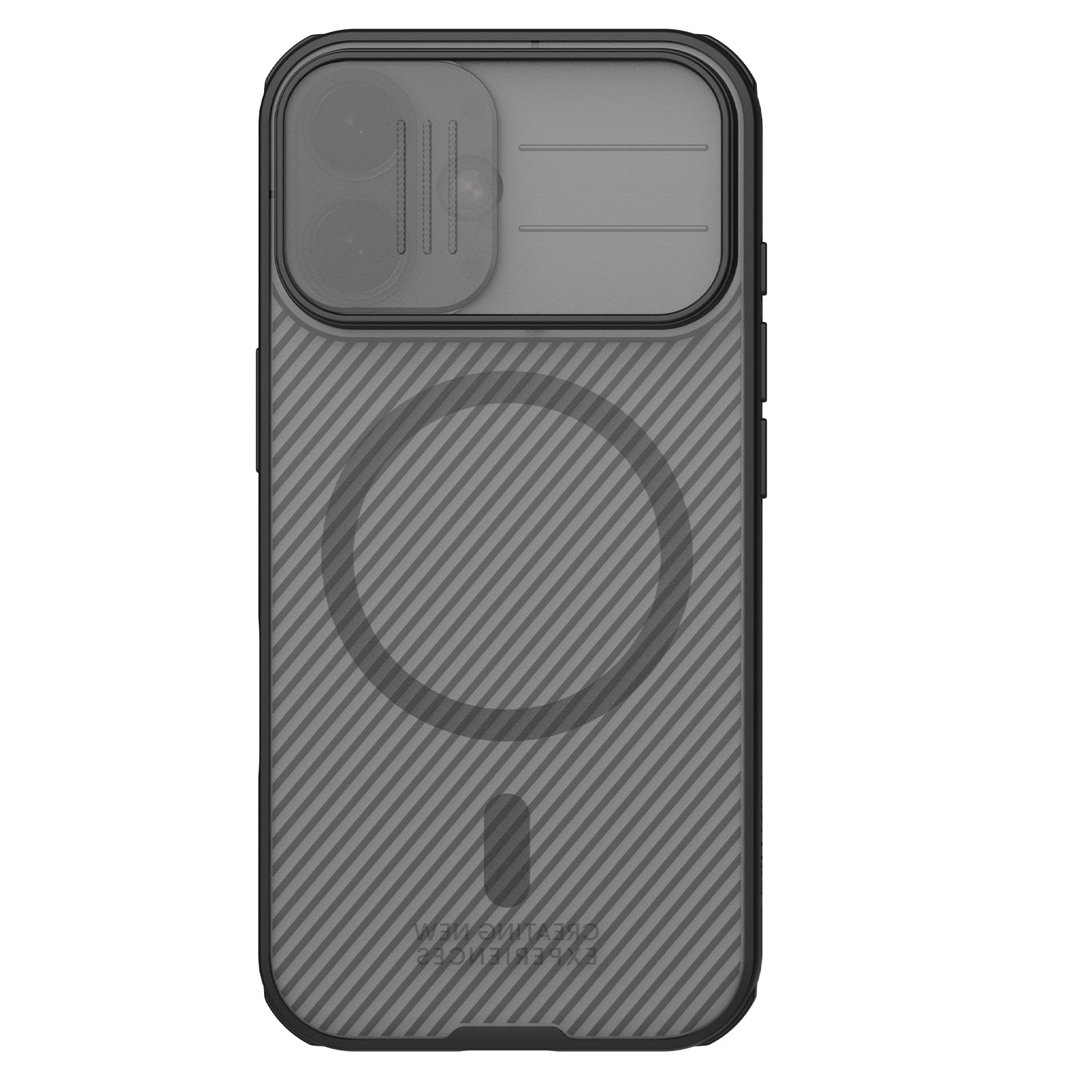 Juodas-skaidrus dėklas Nillkin CamShield PRO Magnetic iPhone 17 Juodas-skaidrus dėklas Nillkin CamShield PRO Magnetic telefonui Apple iPhone 17 su magnetiniu ratu ir objektyvo dangteliu