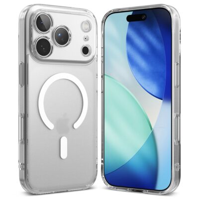 Skaidrus matinis dėklas Apple Iphone 17 Pro Max su magnetine Magsafe jungtimi