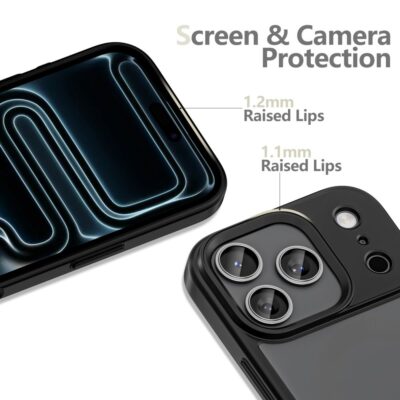 Juodas matinis dėklas Apple Iphone 17 Pro Max Tech-Protect Magmat su apsauga ekranui ir kamerai