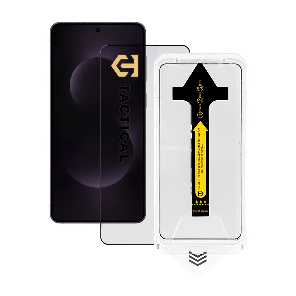 Apsauginis ekrano stikliukas Samsung Galaxy S25 Edge Tactical Impact Barrier for Rookies Apsauginis ekrano stikliukas Samsung Galaxy S25 Edge Tactical Impact Barrier for Rookies skaidrus su juoda apvada