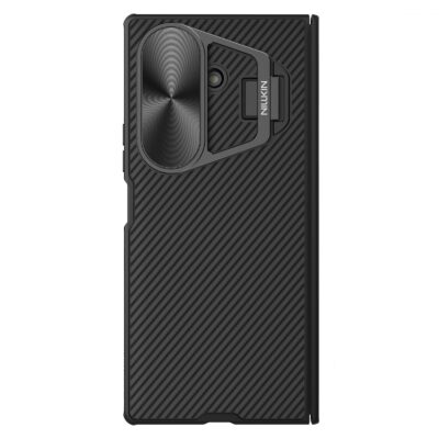 Juodas dėklas Nillkin CamShield Prop Magnetic telefonui Samsung Galaxy Z Fold 7 su magnetine objektyvo apsauga