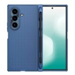 Mėlynas dėklas Samsung Galaxy Z Fold 7 su angomis kamerai ir pieštukui