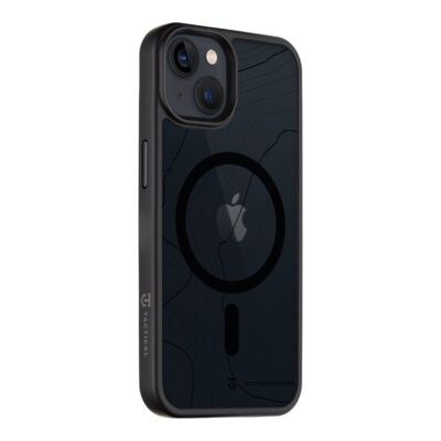 Asphalt dėklas Apple Iphone 13 Tactical MagForce Hyperstealth Sika juodos spalvos su unikaliu raštu ir MagSafe žiedu