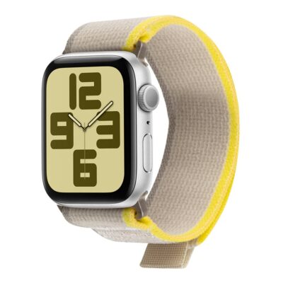 Beige-geltona apyrankė Apple Watch 42-49mm M-L OBAL:ME Textile Strap medžiaginė ir švelni