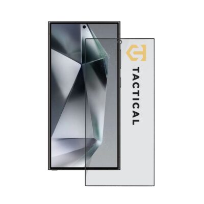 Juodas apsauginis ekrano stikliukas Samsung Galaxy S24 Ultra Tactical Glass Shield Privacy Stealth 5D ant telefono ekrano