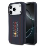 Tamsiai melynas Apple Iphone 17 Pro deklas su Red Bull silicone vertical logo MagSafe