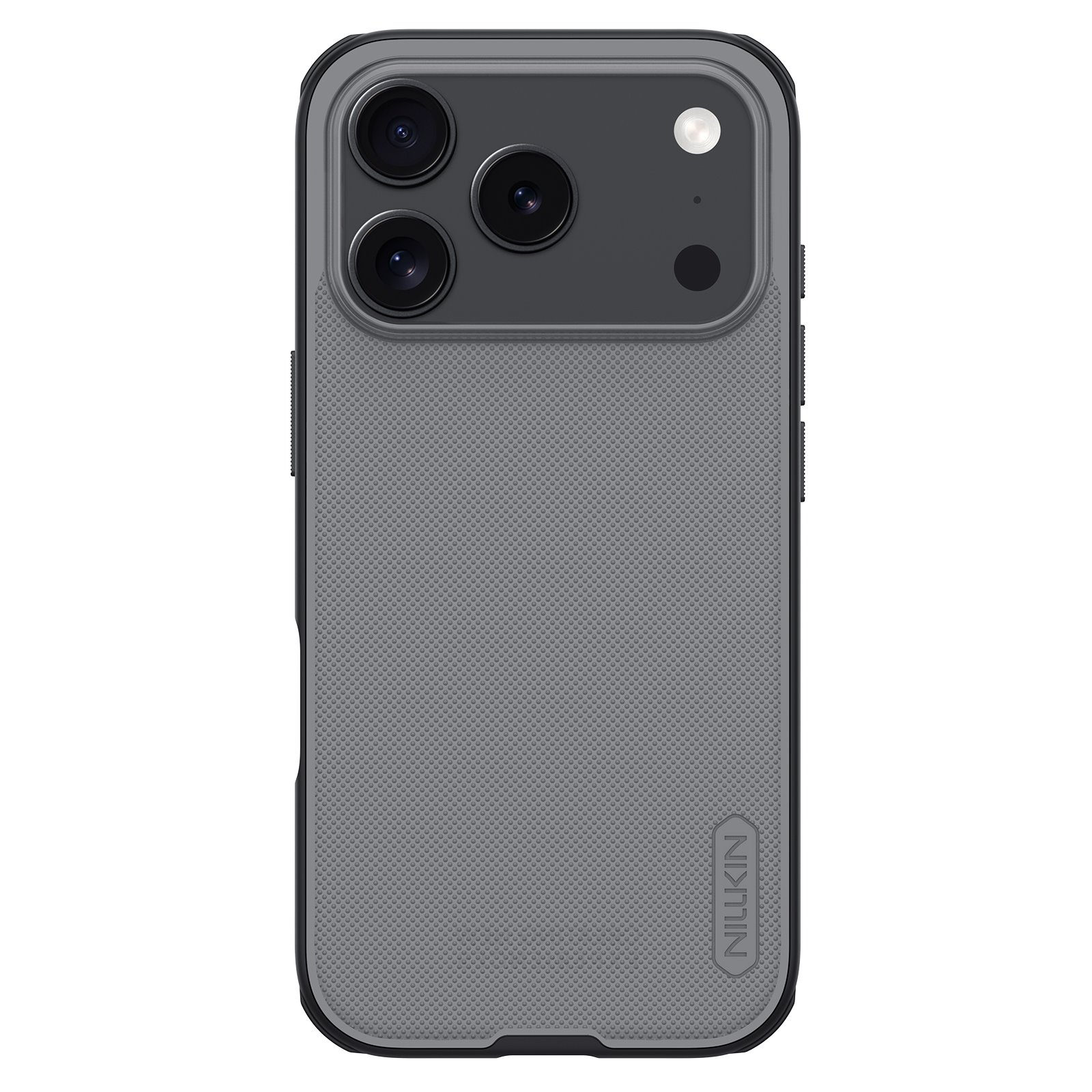 Juodas-skaidrus plastikinis dēklas iPhone 17 Pro Nillkin Frosted Shield Juodas-skaidrus plastikinis dėklas Apple iPhone 17 Pro Nillkin Frosted Shield su tekstūruota paviršiaus dalimi