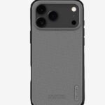 Skaidrus-juodas plastikinis dėklas Apple iPhone 17 Pro Max Nillkin Frosted Shield su raštuota nugarėle