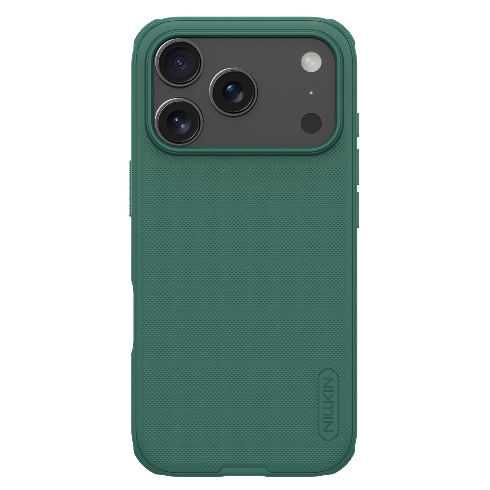 Tamsiai žalias plastikinis dėklas Apple iPhone 17 Pro Nillkin Frosted Shield Tamsiai žalias plastikinis dėklas Apple iPhone 17 Pro Nillkin Frosted Shield su tekstūru ir kameros išpjova