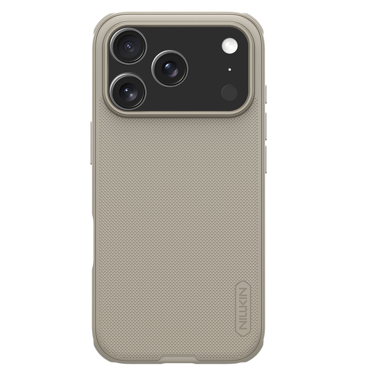 Auksinis plastikinis deklas Apple iPhone 17 Pro Max Nillkin Frosted Shield Auksinis plastikinis deklas Apple iPhone 17 Pro Max Nillkin Frosted Shield su teksturuota pavirsiu ir kameros apsauga