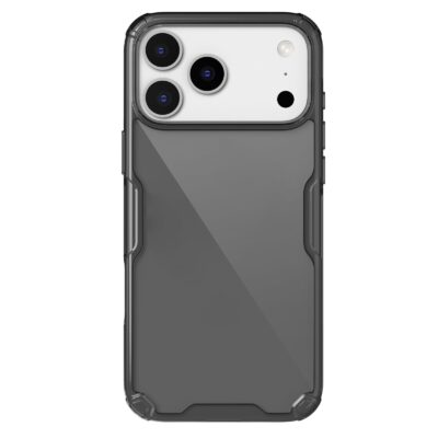 Skaidrus-juodas dėklas Nillkin Nature TPU PRO telefonui Apple iPhone 17 Pro Max su kamera ir korpuso detalėmis