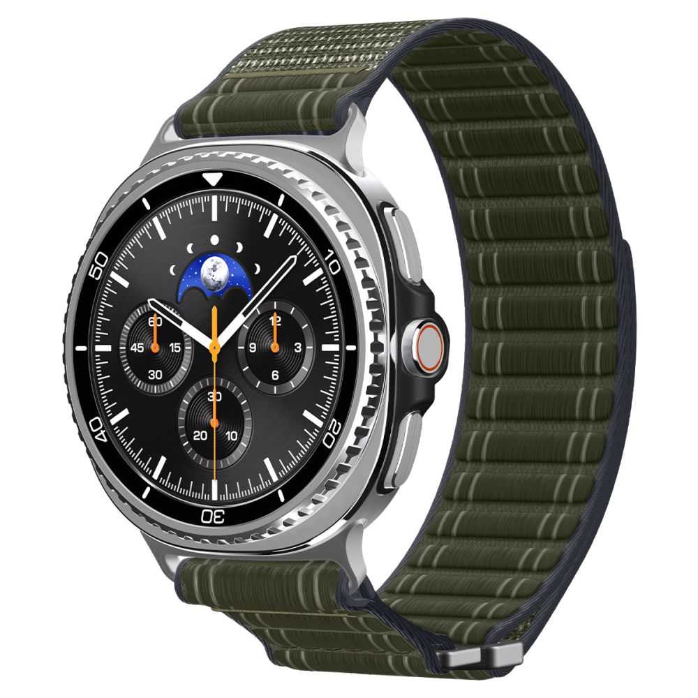Žalia apyrankė Samsung Galaxy Watch 8 Classic Žalia apyrankė Samsung Galaxy Watch 8 Classic su pynimo rašto tekstūra ir metaline sagtimi
