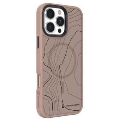 Moucha Moose dėklas Apple Iphone 16 Pro Max Tactical MagForce Hyperstealth Sika rožinės spalvos su kontūrinio žemėlapio raštu