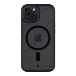 Asphalt dėklas Apple Iphone 15 Tactical MagForce Hyperstealth Sika tamsiai pilkos spalvos su žemėlapiu