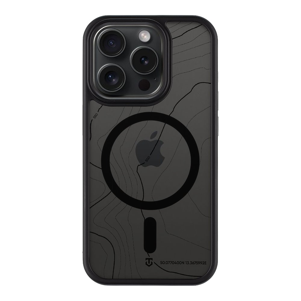 Asphalt dėklas Apple Iphone 15 Pro Tactical MagForce Hyperstealth Sika Asphalt dėklas Apple Iphone 15 Pro su juodu MagSafe žiedu ir taktiniu raštu