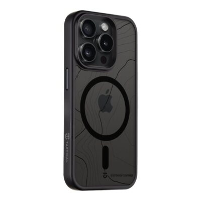 Asphalt dėklas Apple Iphone 15 Pro Tactical MagForce Hyperstealth Sika su tamsiai pilku paviršiumi ir magnetiniu žiedu