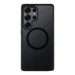 Juodas Asphalt dėklas Samsung Galaxy S25 Ultra Tactical MagForce Hyperstealth Sika su reljefiniu raštu ir didelėmis kamerų angomis