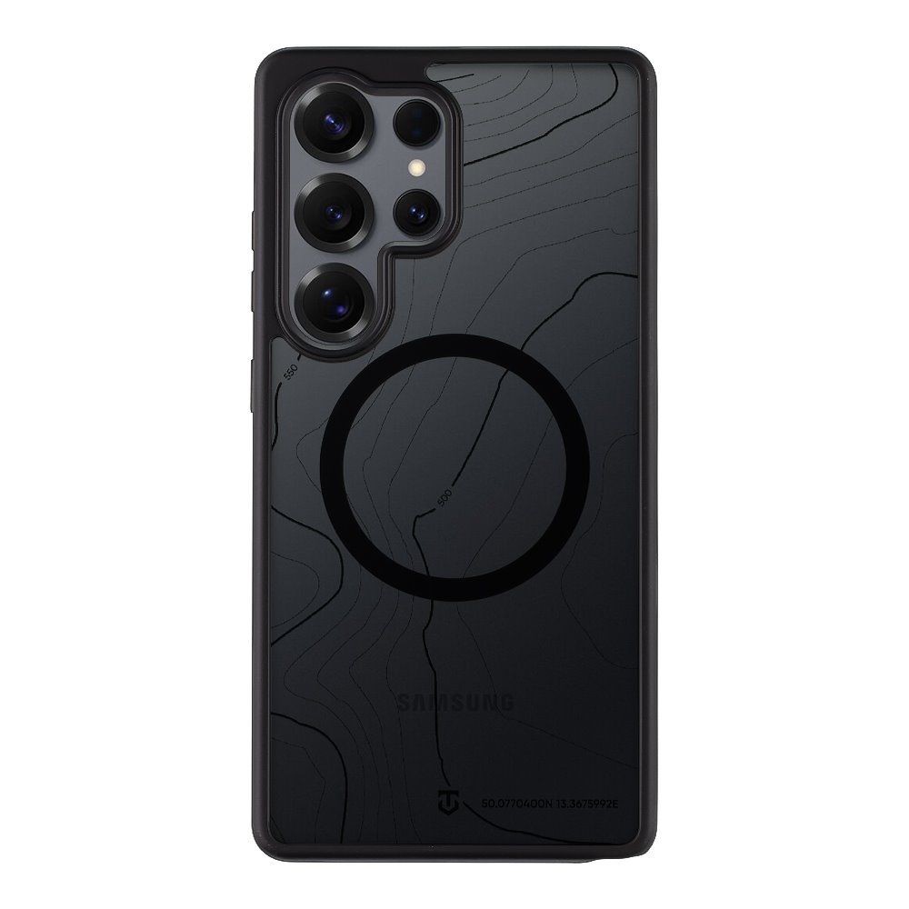 Asphalt dėklas Samsung Galaxy S25 Ultra Tactical MagForce Hyperstealth Sika Juodas Asphalt dėklas Samsung Galaxy S25 Ultra Tactical MagForce Hyperstealth Sika su reljefiniu raštu ir didelėmis kamerų angomis