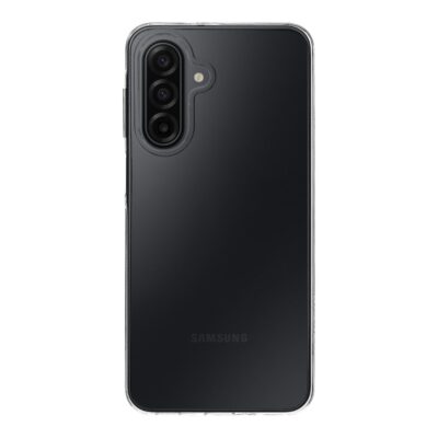 Skaidrus dėklas Tactical TPU telefonui Samsung Galaxy A17 5G ant juodo telefono