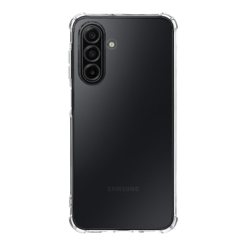 Skaidrus dėklas Tactical TPU Plyo Samsung Galaxy A17 5G Skaidrus dėklas Tactical TPU Plyo telefonui Samsung Galaxy A17 5G su matomu juodu telefonu ir trimis kameromis