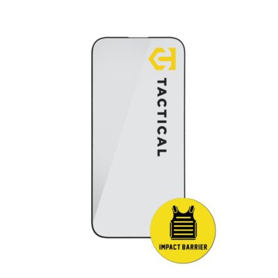 Apsauginis ekrano stikliukas Apple iPhone 17 Pro Tactical Impact Barrier su geltonu logotipu