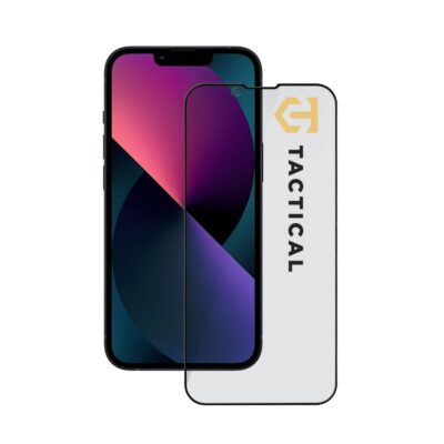 Juodas apsauginis ekrano stikliuklas Apple Iphone 13 Mini Tactical Glass Shield Privacy Stealth 5D priekinė ir galinė pusės vaizdas