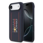 Tamsiai melynas Apple Iphone Air deklas su Red Bull silikoniniu verticaliu logo MagSafe