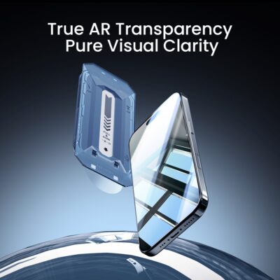 Apsauginis ekrano stikliukas su aplikatoriumi telefonui Apple iPhone 17 su aukštu skaidrumu ir aiškiu vaizdu