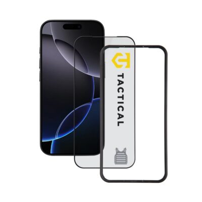 Apsauginis ekrano stikliukas Apple iPhone 17 Pro Max Tactical Glass Impact Armour skaidrus, su juodu kraštu