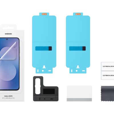 Apsauginė ekrano plėvelė telefonui Samsung Galaxy S25 FE komplekte su dviem filmais ir valymo priemonėmis