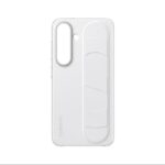 Baltas originalus dėklas EF-GS931CWE Standing Grip Cover telefonui Samsung Galaxy S25 su stovėjimo rankena